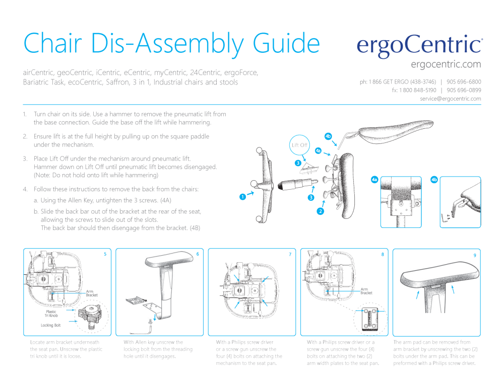 Task Chair Disassembly Instructions - ergoCentric