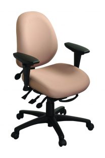 geoCentric Mid Back office chair from ergoCentric. Beige. Equipped with Synchro Glide Mechanism, 3