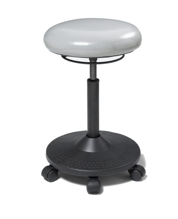 Scooter Stool from ergoCentric. Equipped with Ring Height Adjustment, Black Scooter Base, Seat and Casters